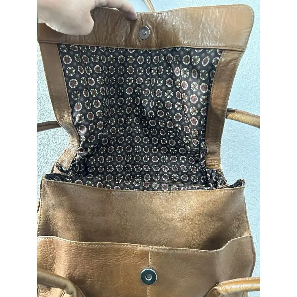 Vintage Soft Genuine Leather Flap Shoulder Hobo Bag Purse 2 Strap Distresssed‎